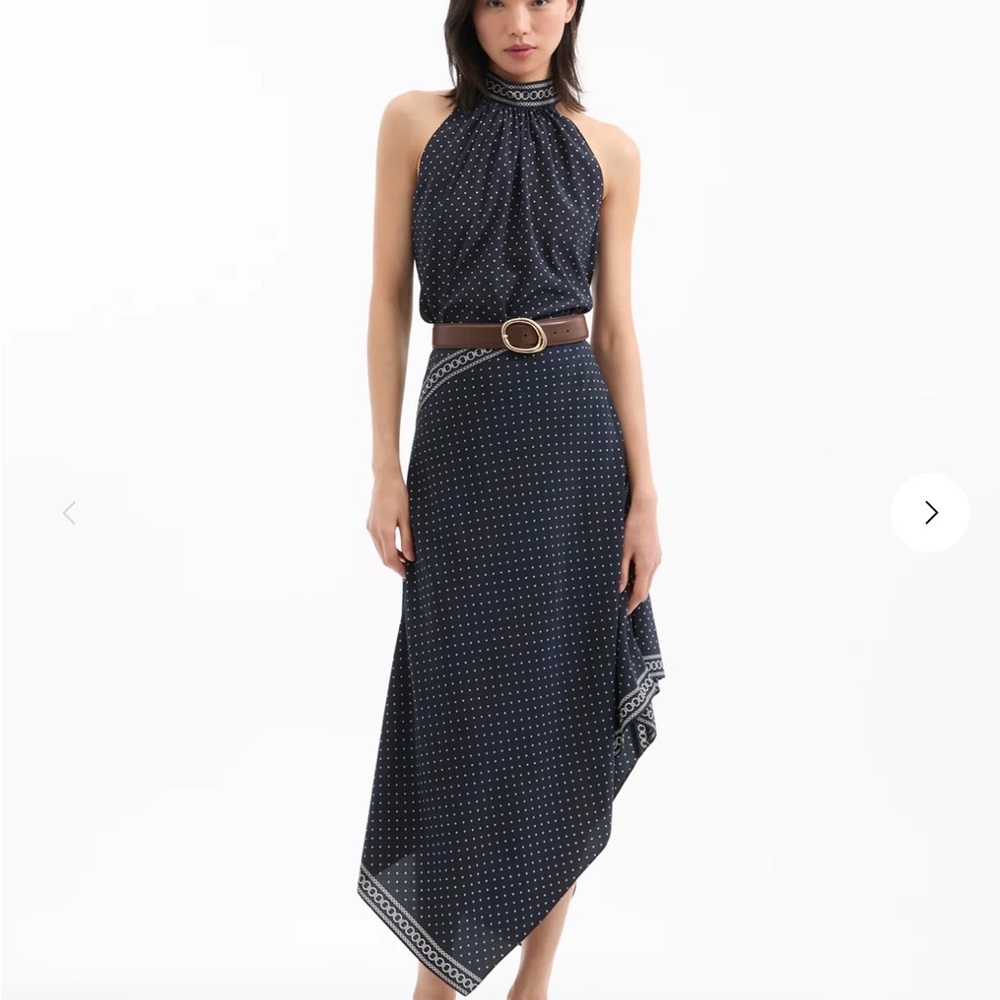 Veronica Beard Navy Polka Dot Skirt- NEW